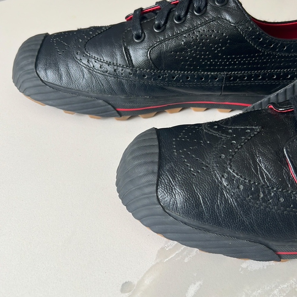 PF Flyers Brogue Men’s Black Leather Wingtip Sneakers Mens Sz 9.5 Womens Sz 11 - Picture 8 of 14